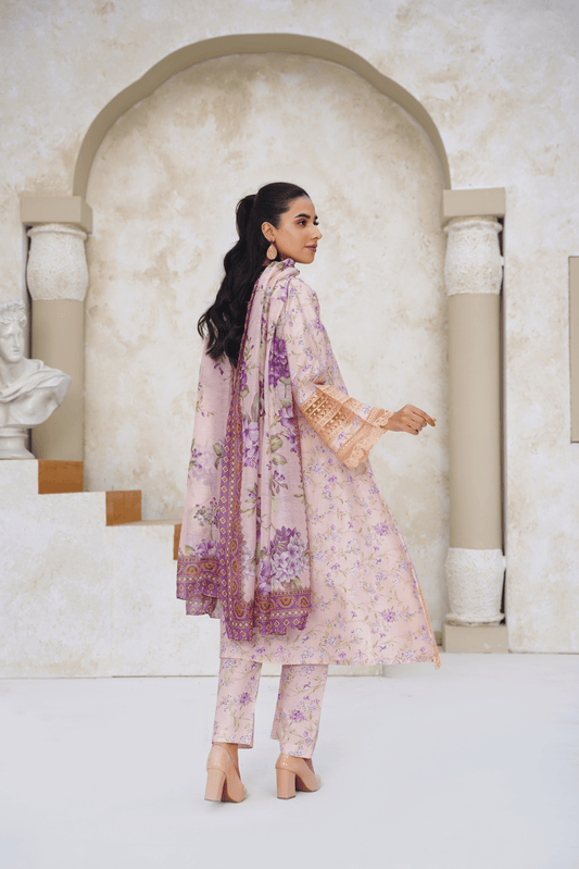 Embroidered Luxury Lawn 3 Piece Suit with Printed Dupatta