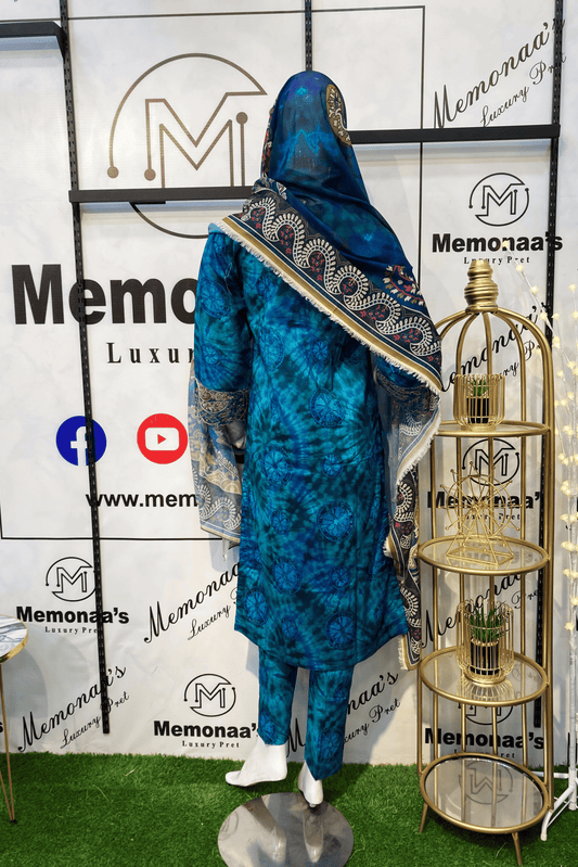 Embroidered Luxury Lawn 3 Piece Suit with Printed Dupatta