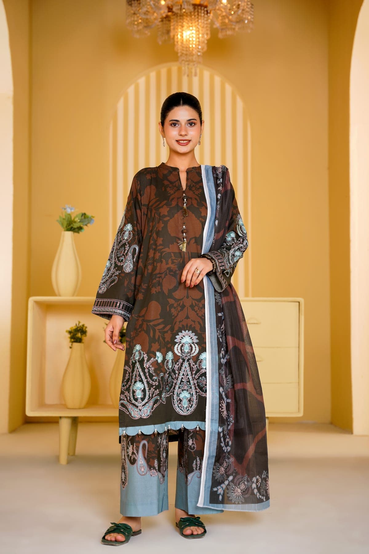 Cocoa Bloom Print Suit