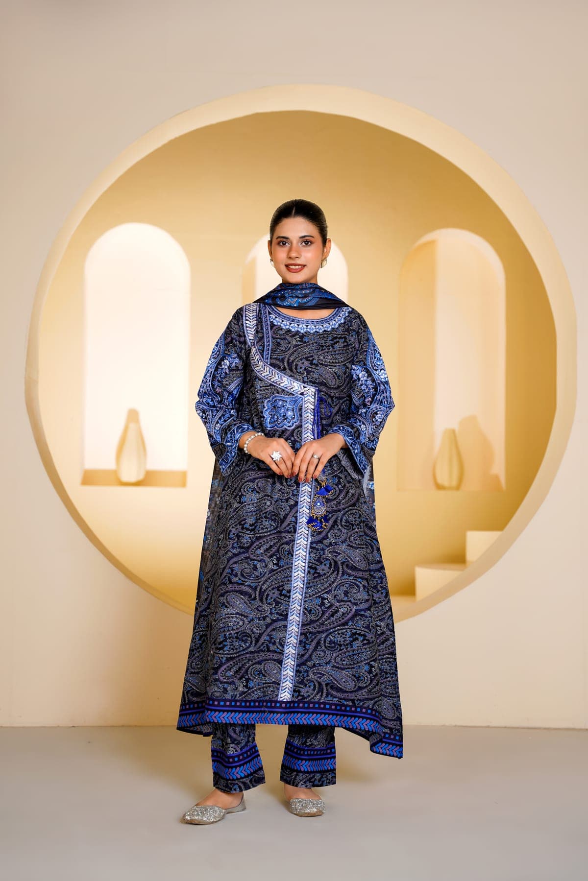 Midnight Paisley Print Suit