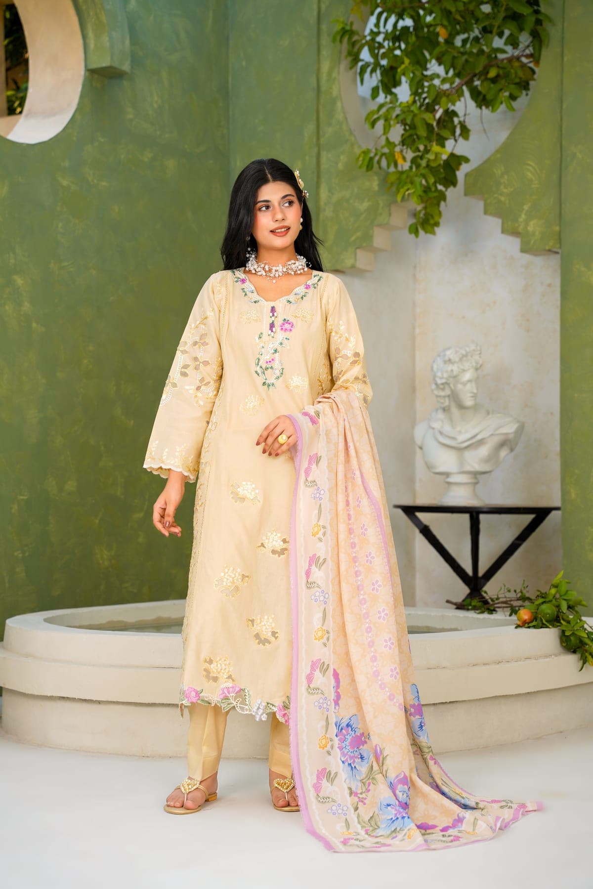 Golden Bloom Embroidered Suit