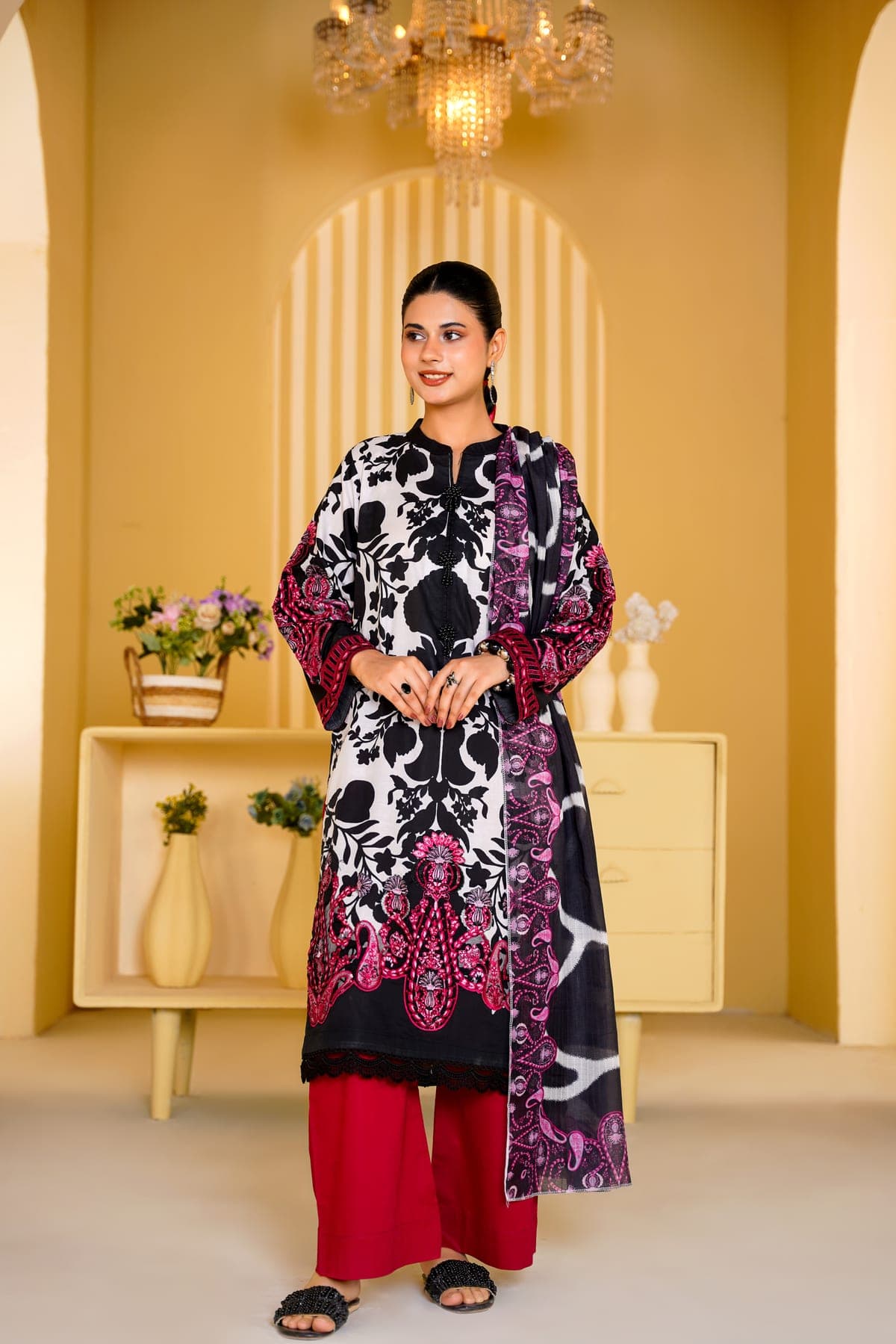 Onyx Bloom Print Suit