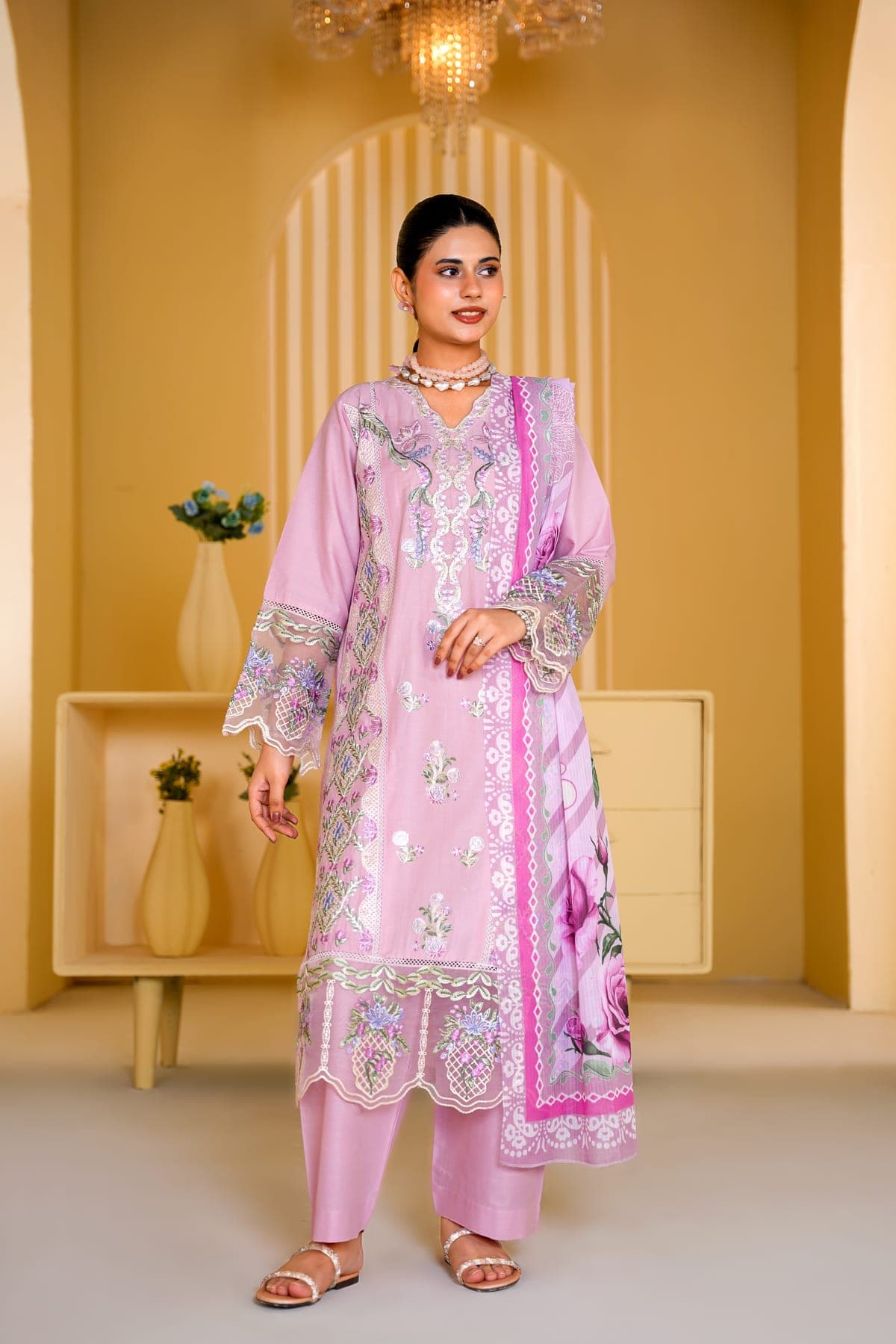 Lilac Rose Print Suit