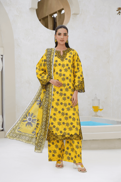 Memonaas Designer Lawn 3 Piece Suit – Fresh Summer Look