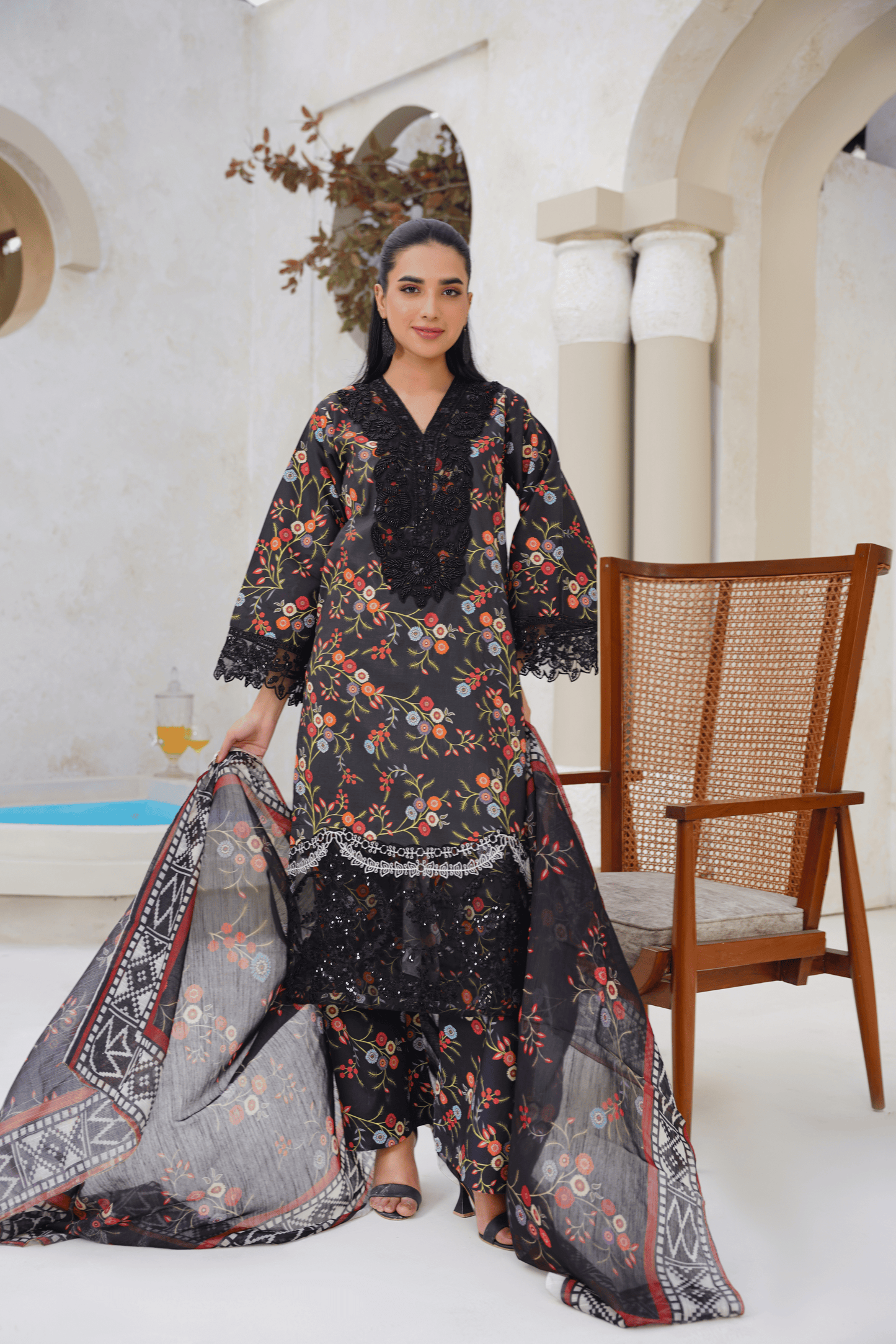 Memonaas Vibrant Floral Lawn Suit – Summer Ready