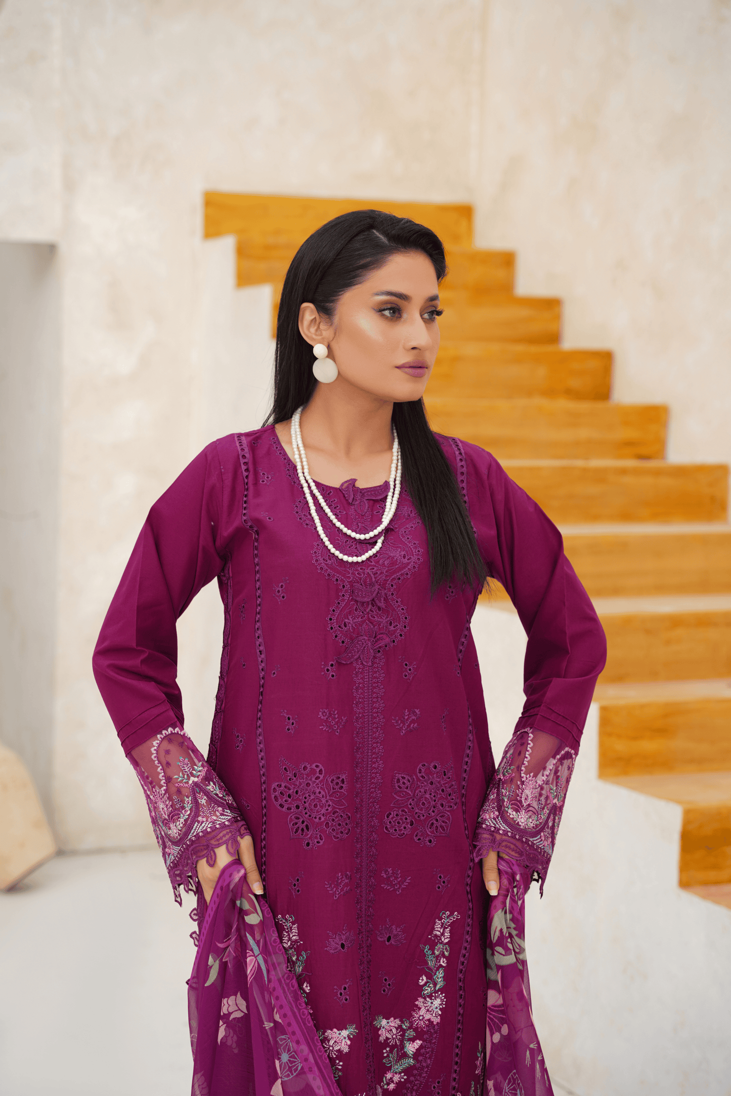 Memonaas Sophisticated Lawn 3 Piece Suit for Women