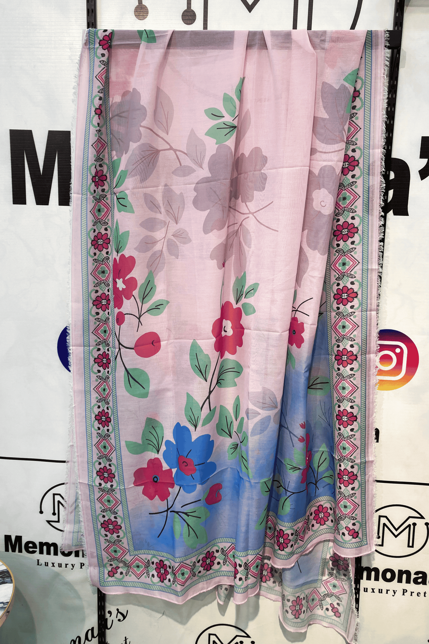 Embroidered Luxury Lawn 3 Piece Suit with Printed Dupatta