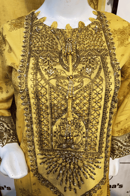 Embroidered Lawn 3 Piece Suit with Chiffon Dupatta – Magenta