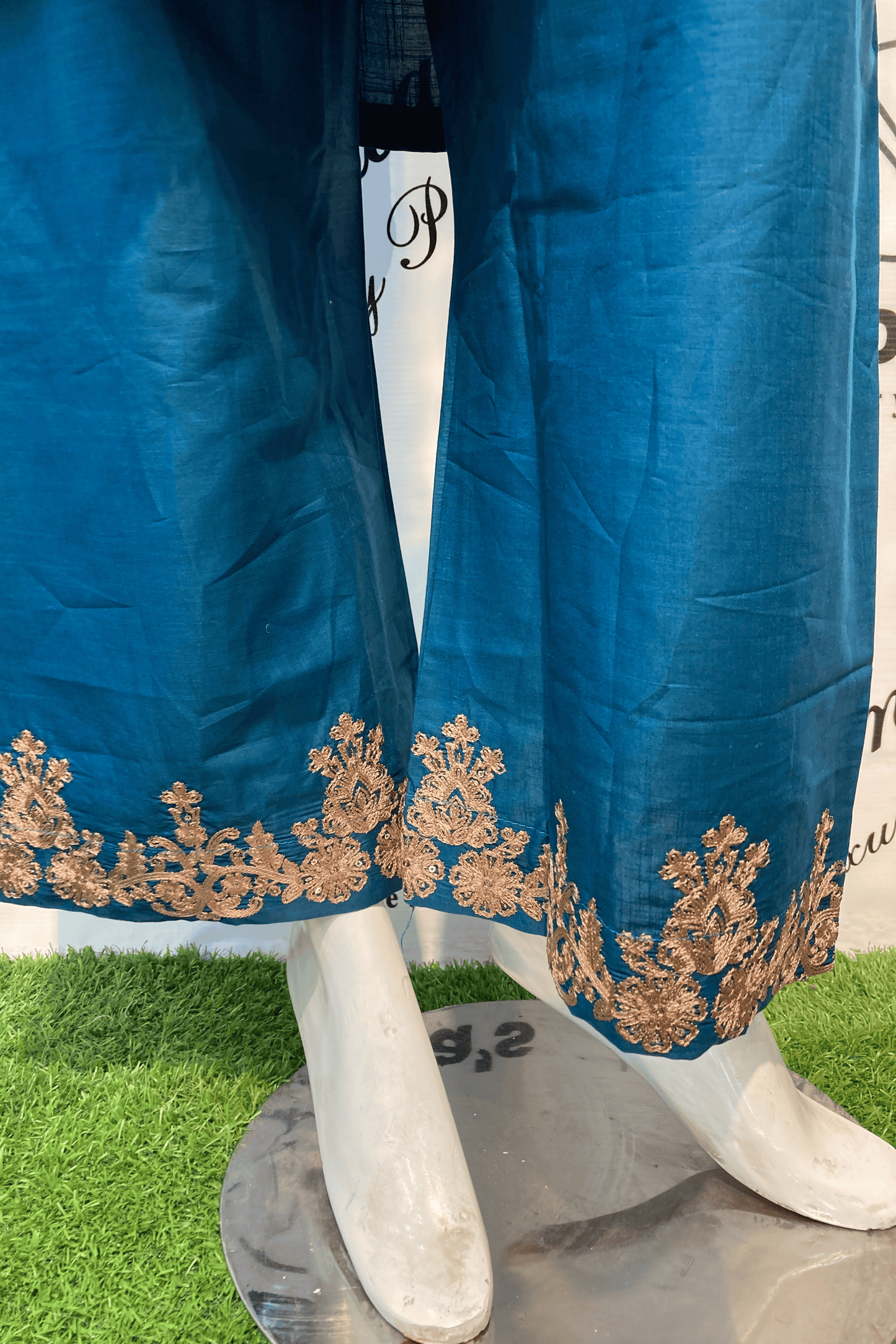 Embroidered Cotton 3 Piece Suit with Embroidered Khadi Net Dupatta