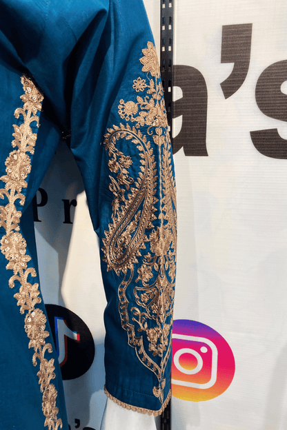 Embroidered Cotton 3 Piece Suit with Embroidered Khadi Net Dupatta