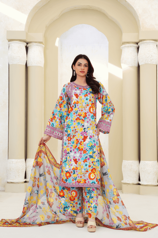 Memonaas Summer Vibrant Floral 3 Piece Suit