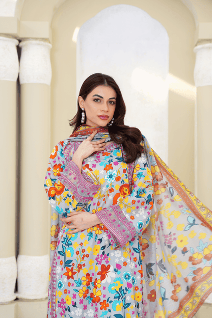 Memonaas Summer Vibrant Floral 3 Piece Suit
