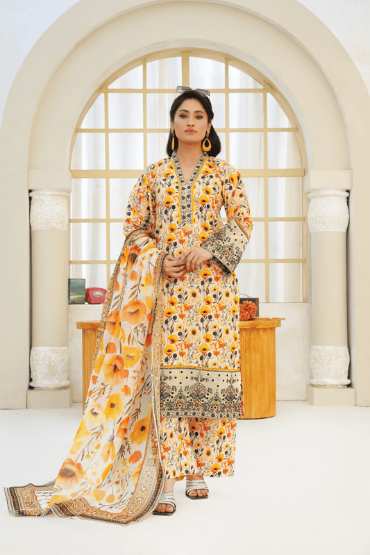 Memonaas Premium Floral Lawn 3 Piece Suit – Summer Elegance