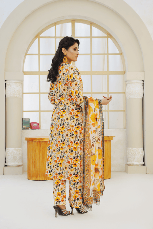 Memonaas Premium Floral Lawn 3 Piece Suit – Summer Elegance