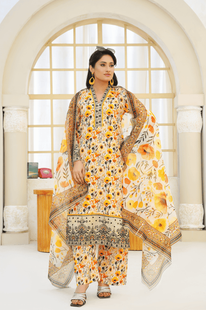 Memonaas Premium Floral Lawn 3 Piece Suit – Summer Elegance