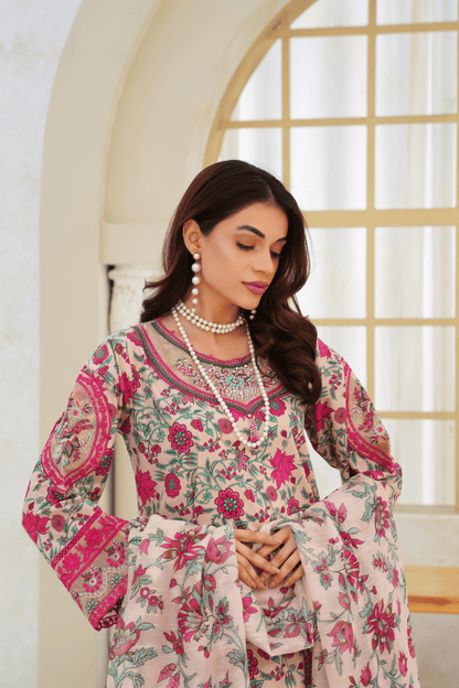 Memonaas Luxury Summer Lawn Suit with Chiffon Dupatta
