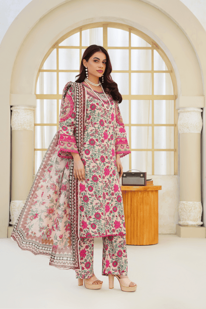Memonaas Luxury Summer Lawn Suit with Chiffon Dupatta