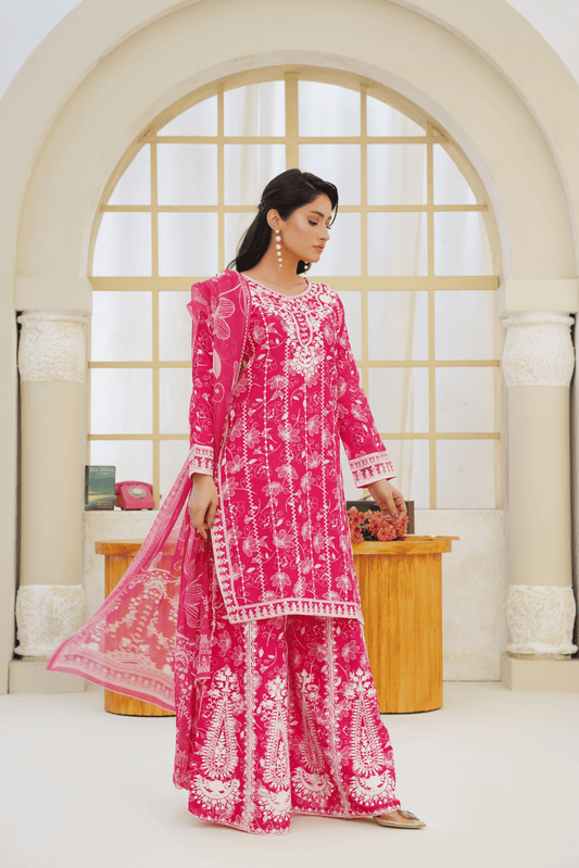 Memonaas Elegant Printed Lawn 3 Piece Suit for Women